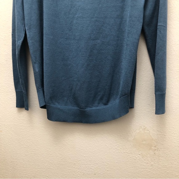 Cable & Gauge W Size SP Blue Long Sleeve Crew Neck Rayon/Polyester Knit Sweater - Picture 6 of 9